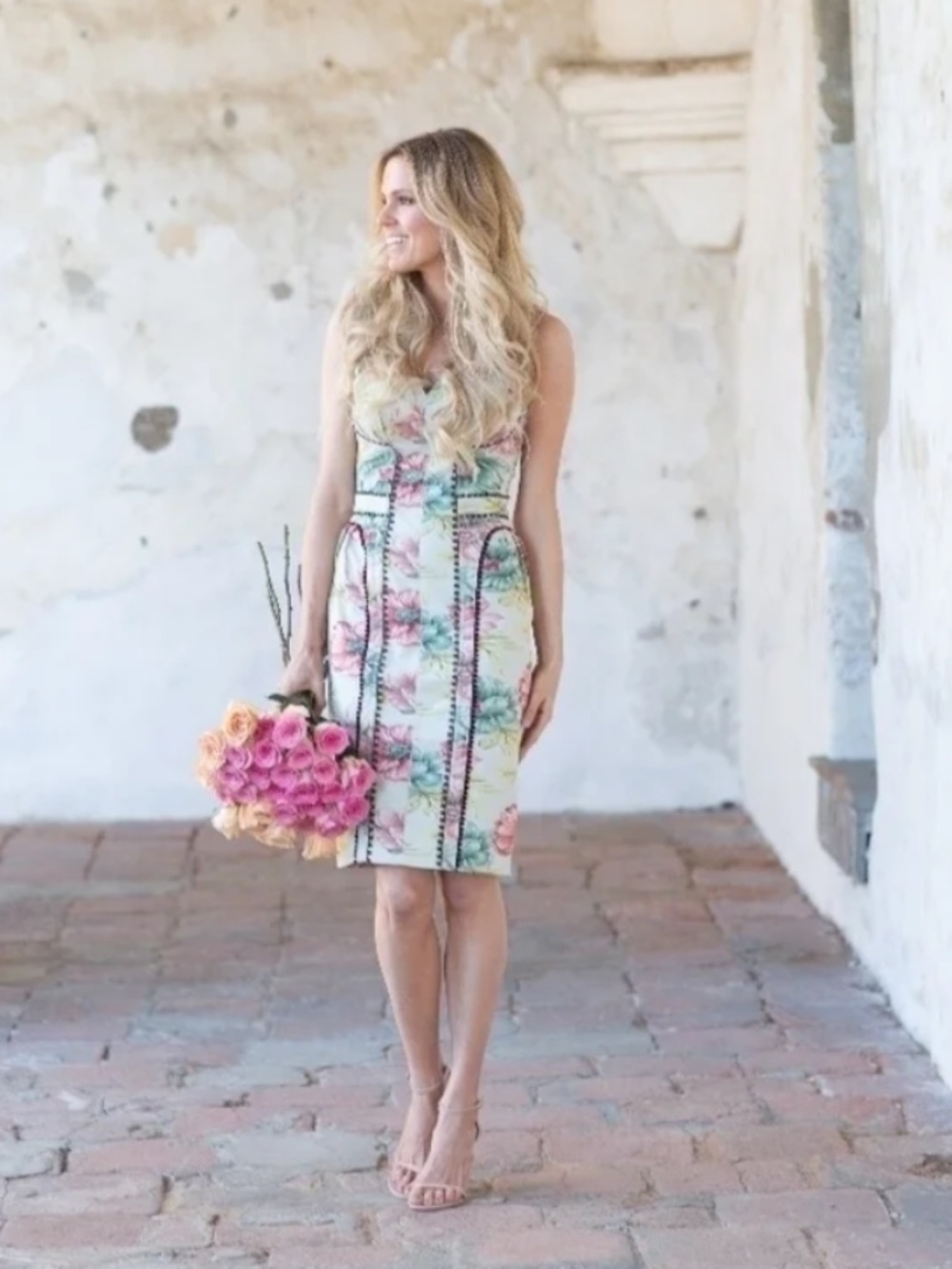 Byron Lars Beauty Mark Floral Brocade Garden Sheath Dress 6 Petite